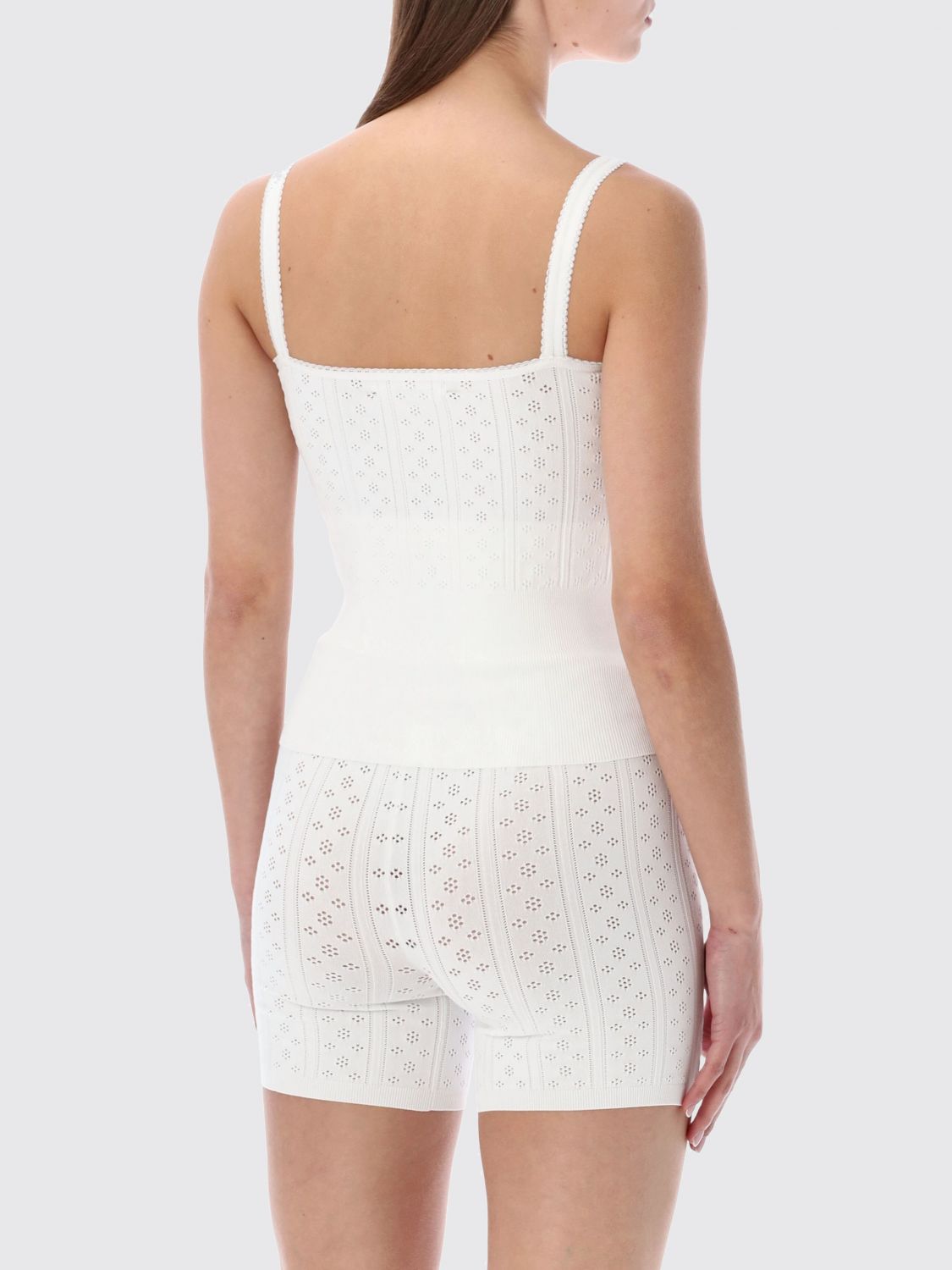 Pointelle Tank Top Off White