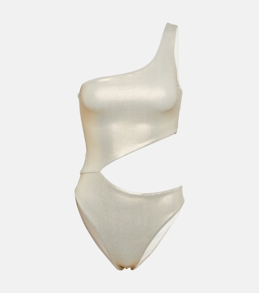 Melissa Odabash Nassau metallic asymmetric swimsuit