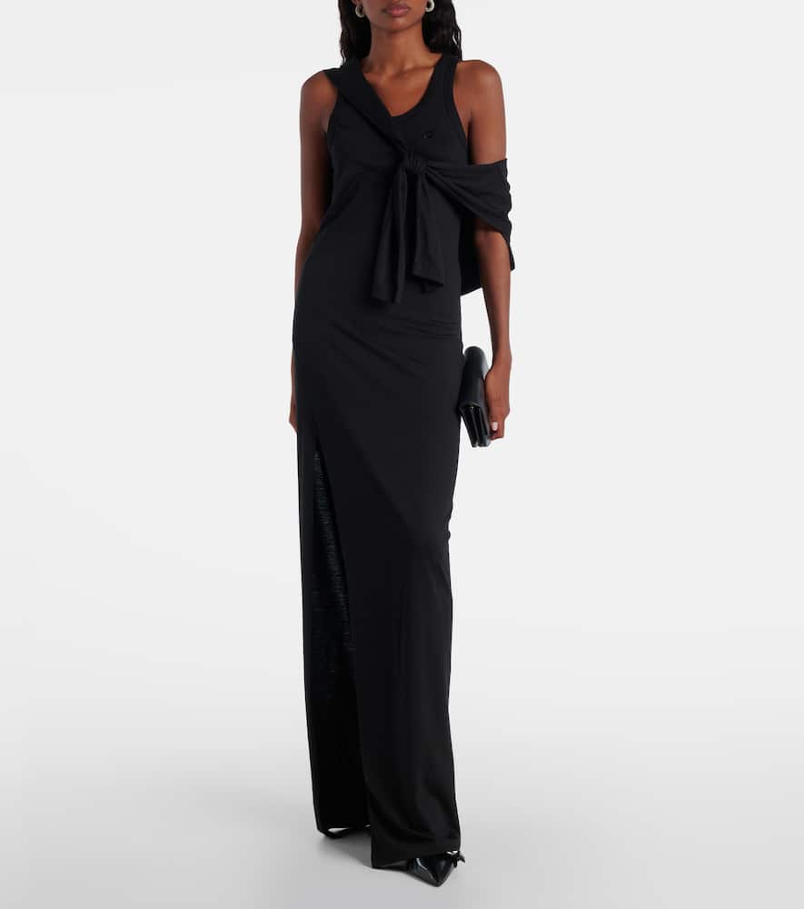 Layered cotton-blend jersey maxi dress