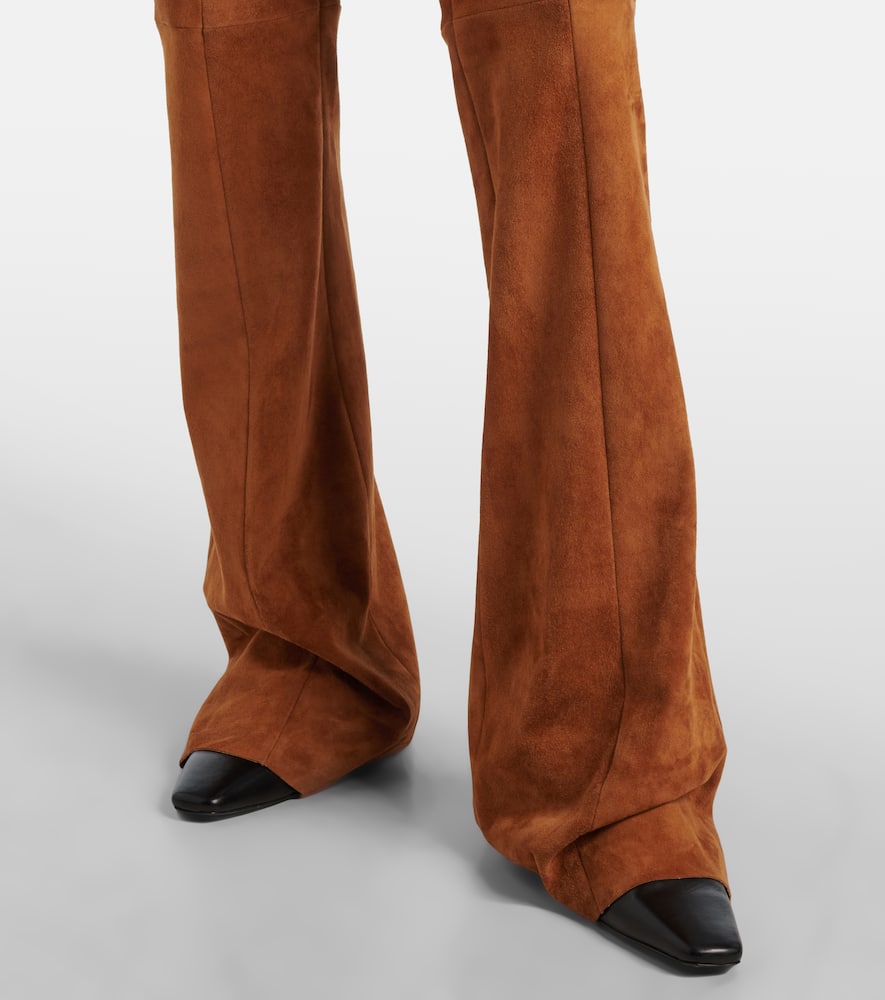 Gégé high-rise suede flared pants