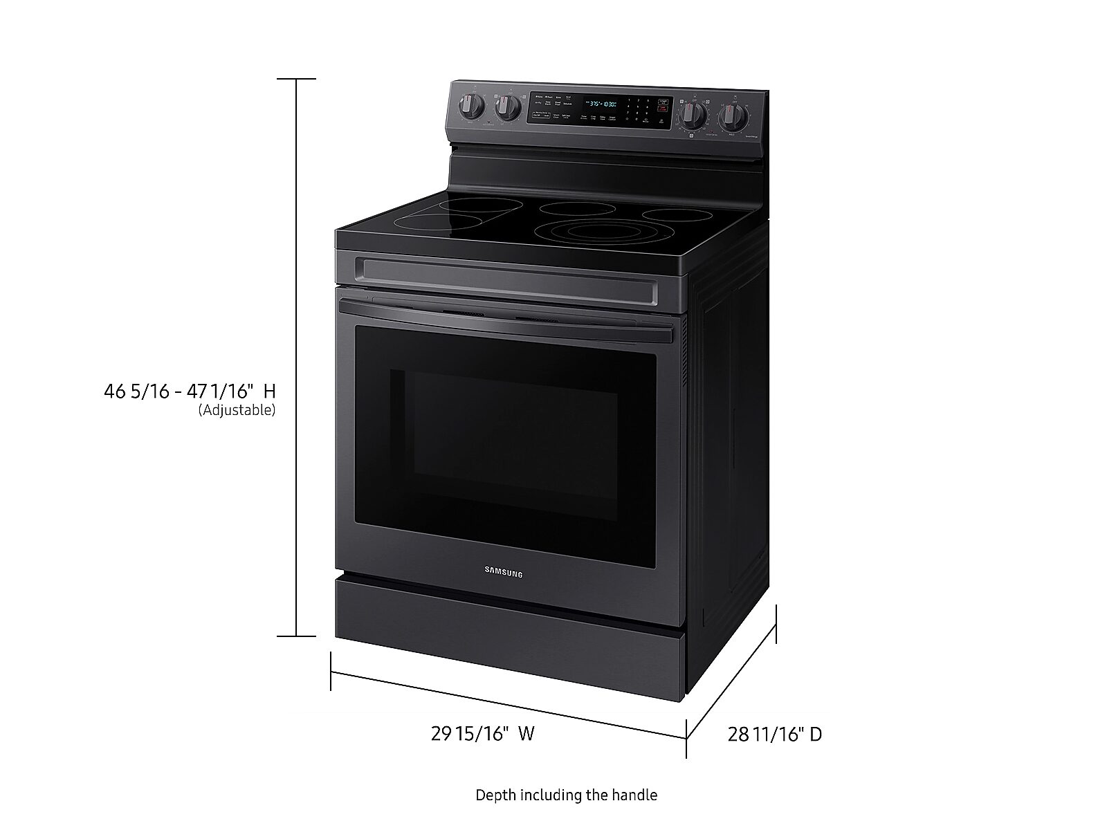 6.3 cu. ft. Smart Freestanding Electric Range with No-Preheat Air Fry, Convection+ & Griddle in Black Stainless Steel(NE63A6711SG/AA)