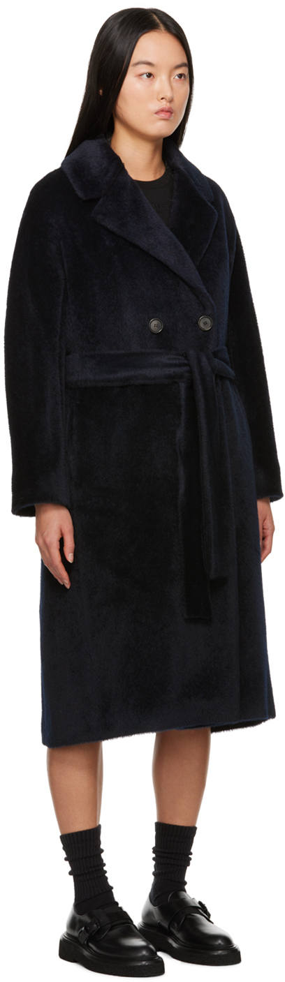 S Max Mara Navy Zaire Coat