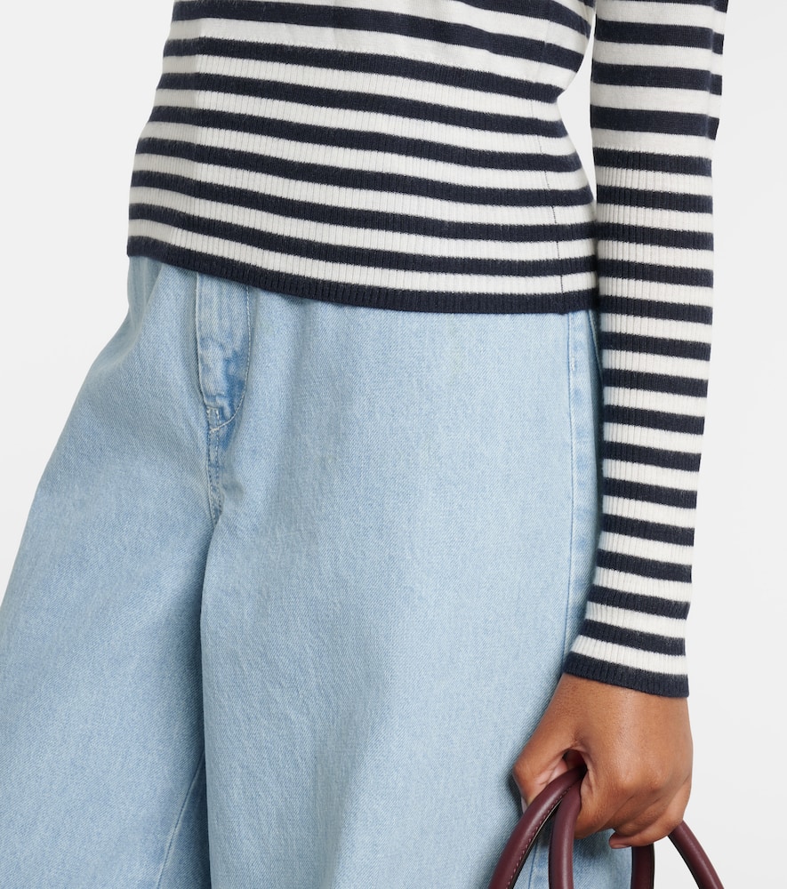 Striped cashmere Henley sweater
