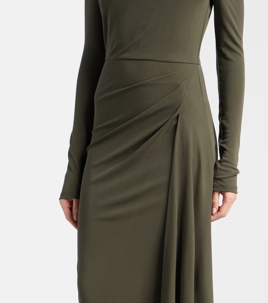 Draped jersey midi dress