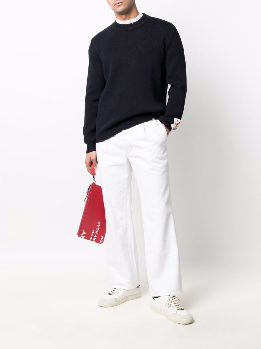 Distressed crew neck sweatshirt