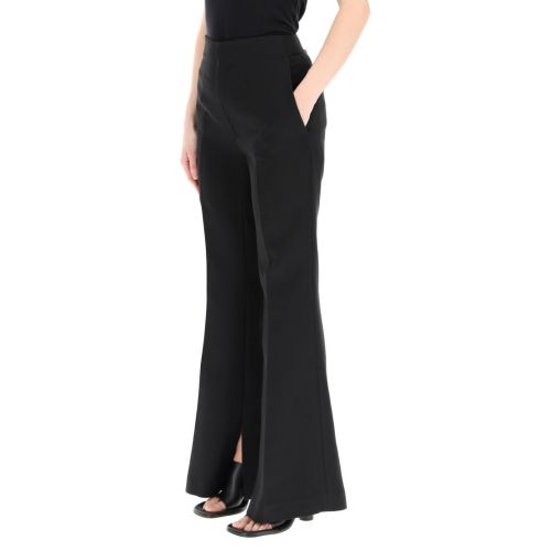 Asymmetric-hem belted blazer - Black