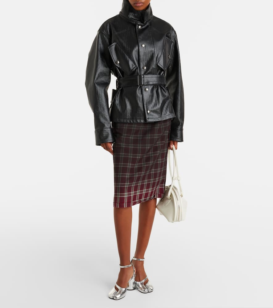 Checked pencil skirt