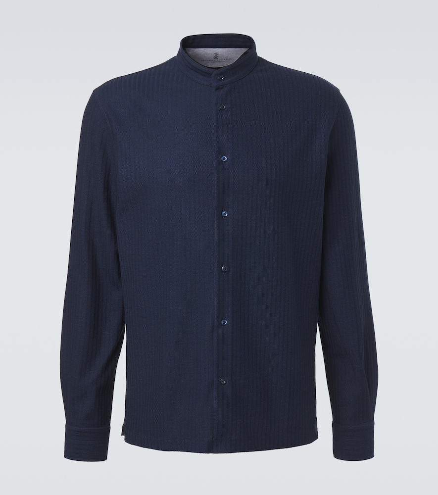 Striped cotton and silk shirt