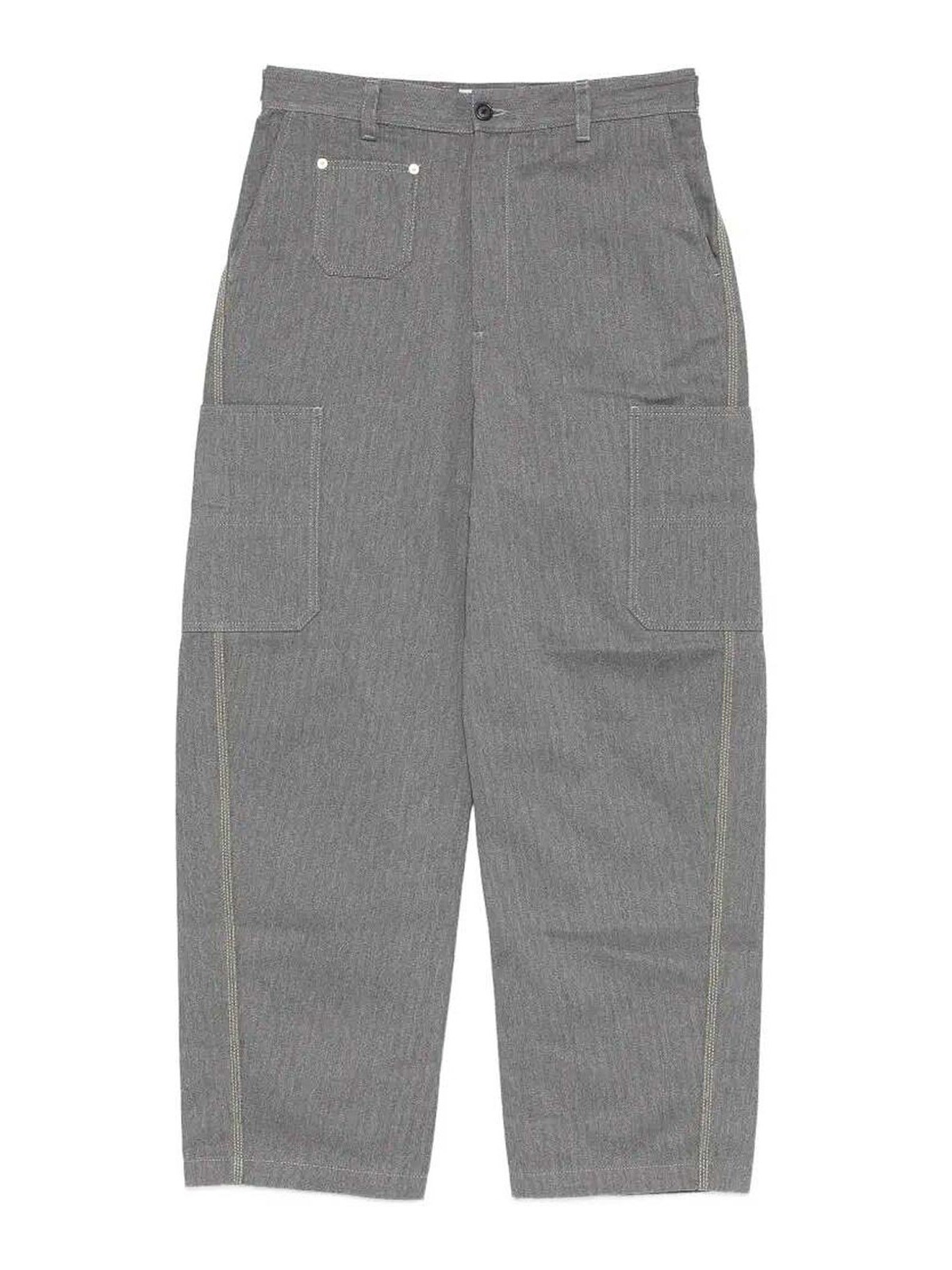 Denim Pants With Front Seams