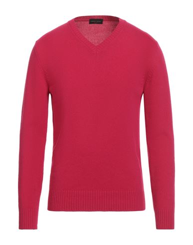 Man Sweater Fuchsia Size 38 Merino Wool, Cashmere