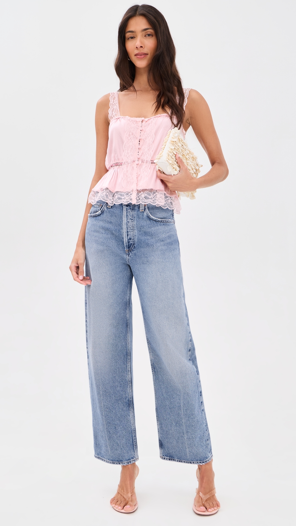 Annabeth Embroidered Square Neck Cropped Top English Rose