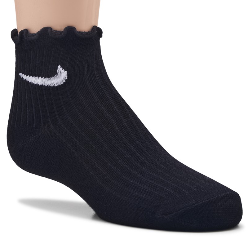 Kids' 6 Pack Youth X-Small Lettuce Edge Ankle Socks (Assorted)