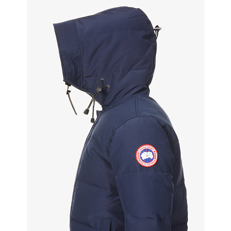 Mens Atlantic Navy Macmillan Funnel-neck Twill-down Parka Jacket
