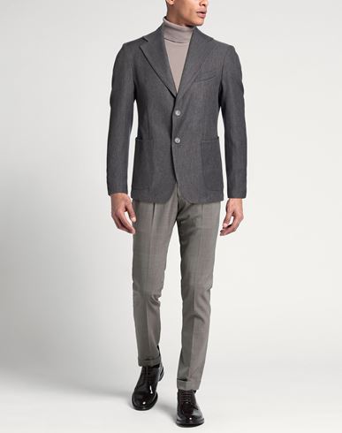 Man Blazer Grey Size 40 Polyester, Viscose