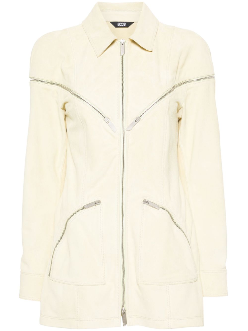 All-around-zip suede jacket - Yellow