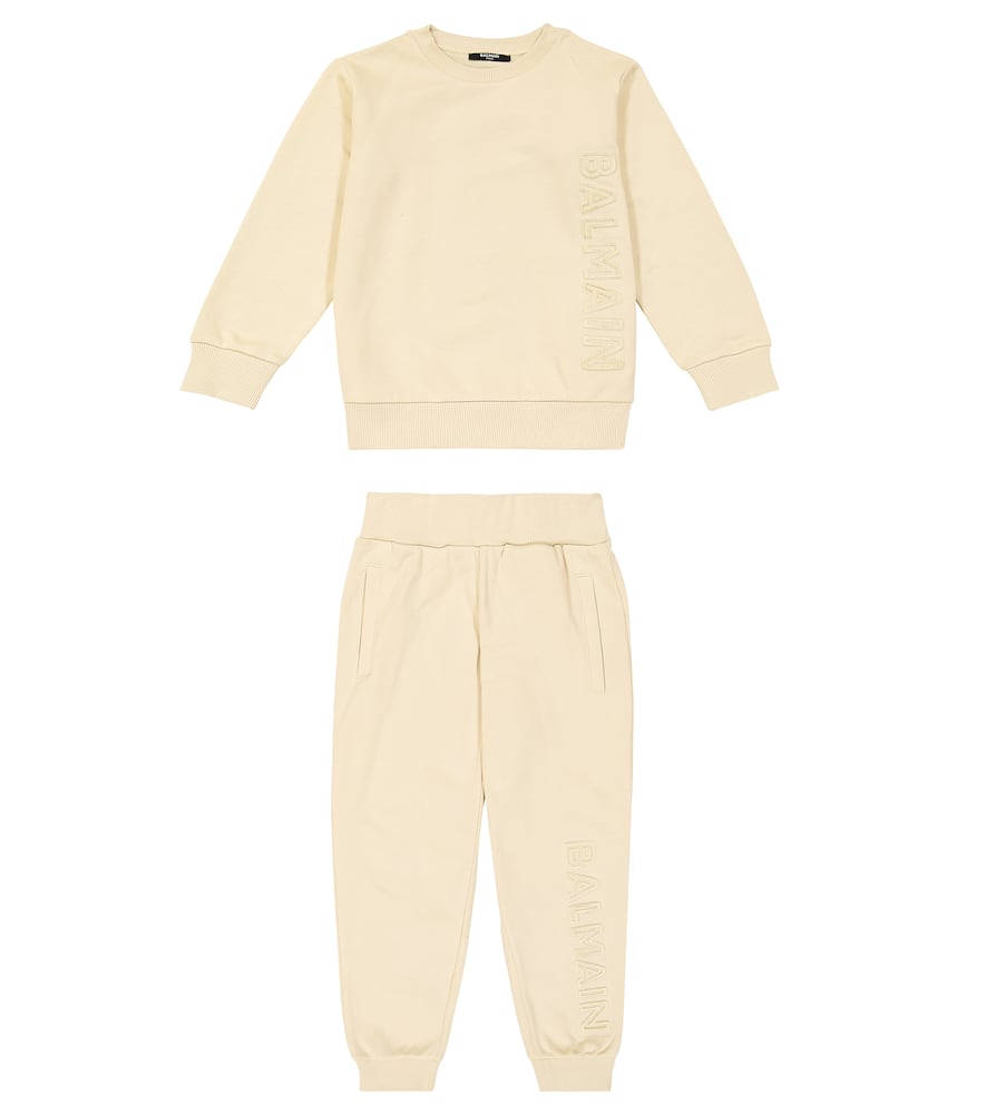 Cotton fleece sweatshirt and sweatpants set