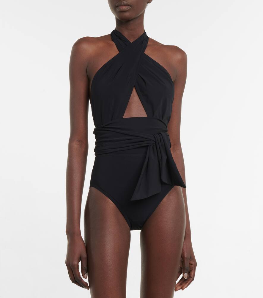 Cutout halterneck swimsuit