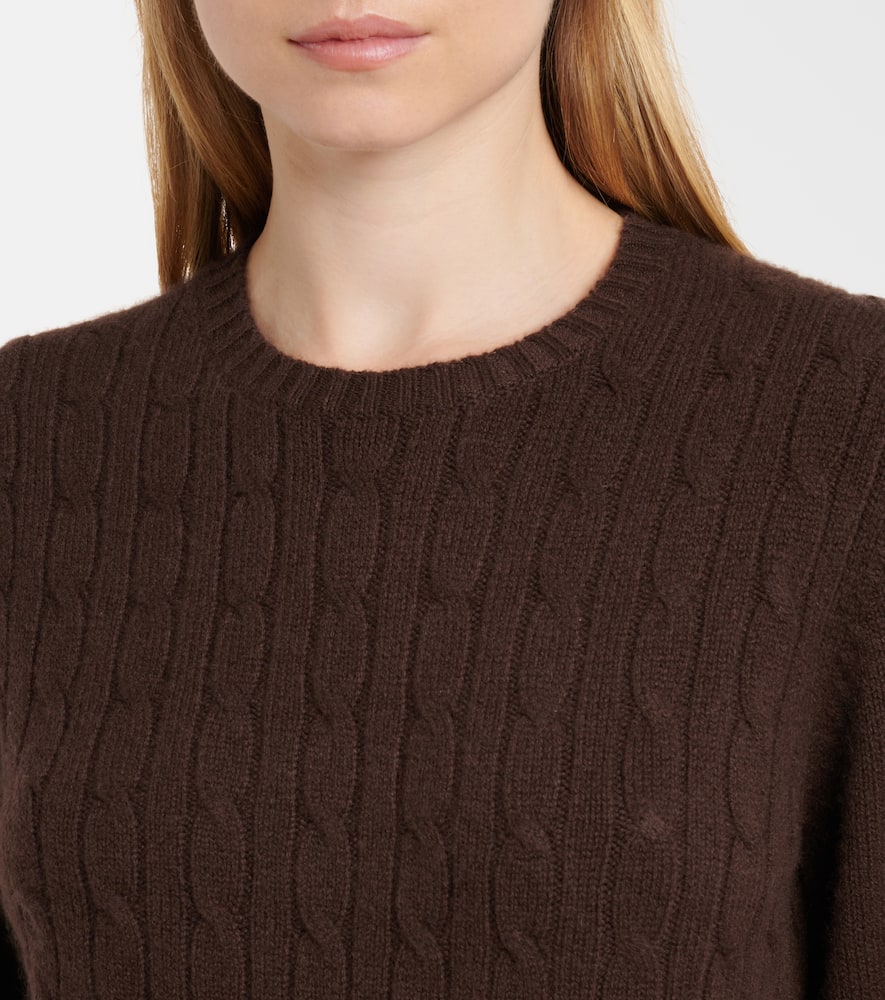 Cable-knit cashmere-blend sweater