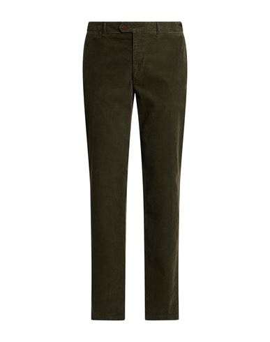 Man Pants Dark green Size 38 Cotton, Elastane