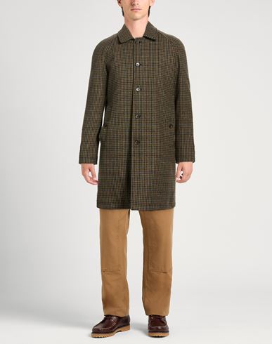 Man Overcoat & Trench Coat Military green Size 40 Virgin Wool