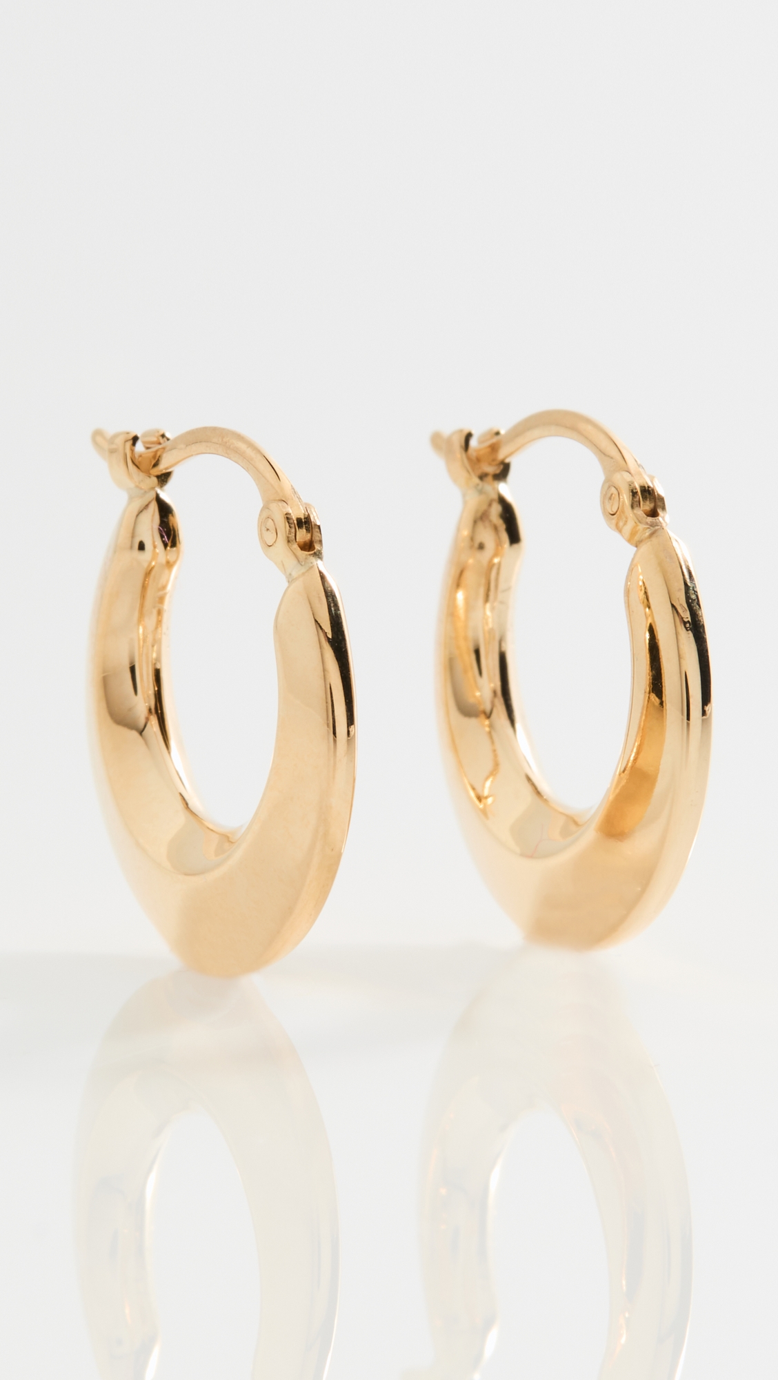 14k Helium Knife Edge Hoops Gold One Size