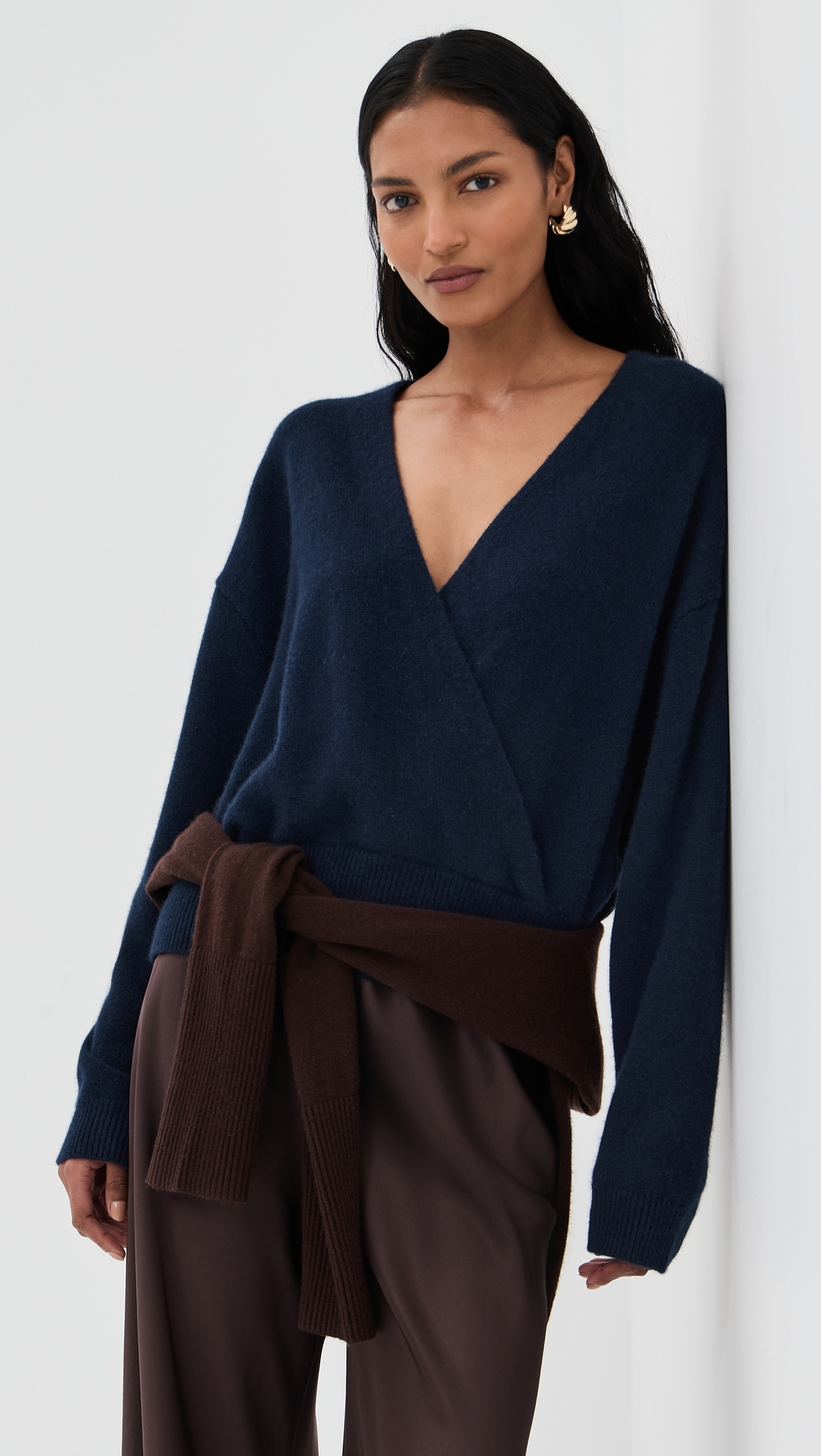 Koda Wrap Cashmere Sweater Midnight Navy 