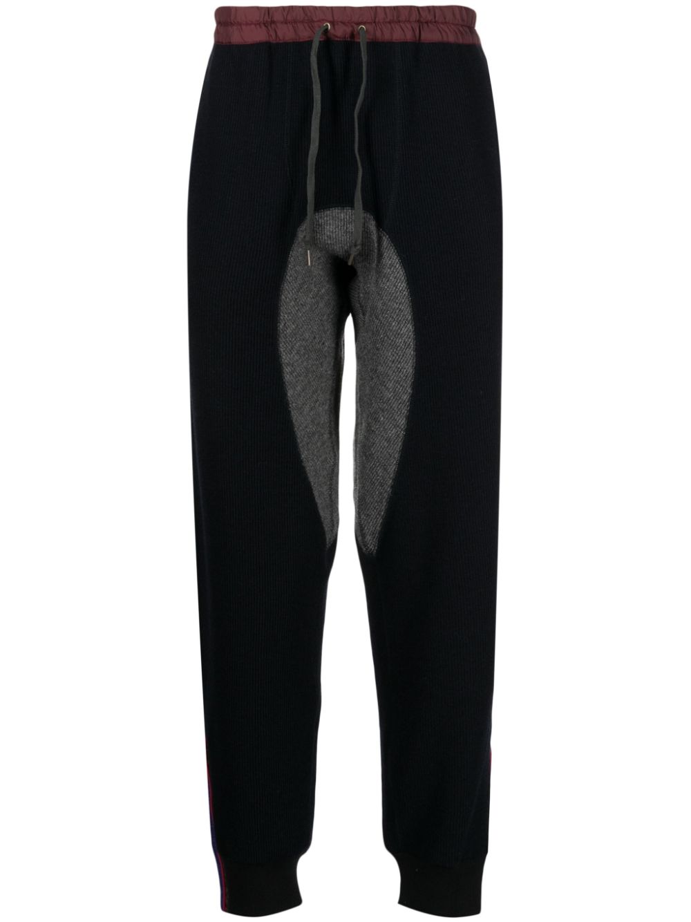 Drawstring-waistband knitted trousers - Grey