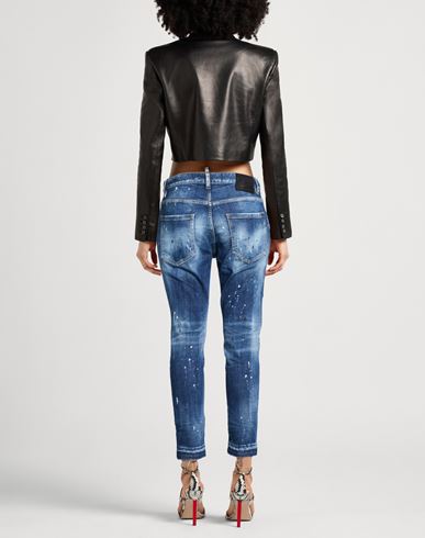 Woman Jeans Blue Size 0 Cotton, Polyester, Elastane, Calfskin