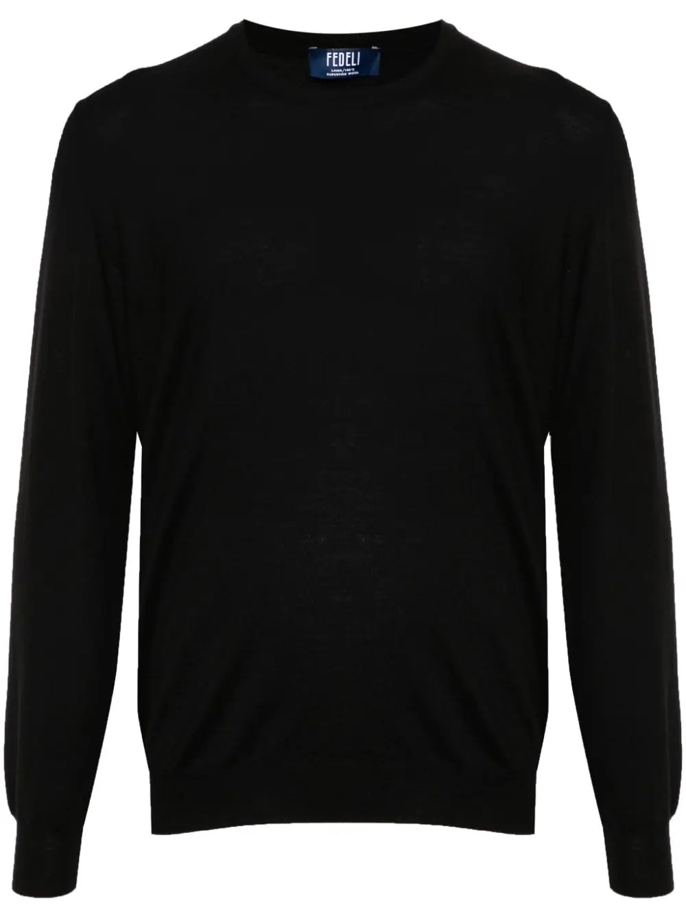 Fine-Knit Virgin Wool Sweater — Black