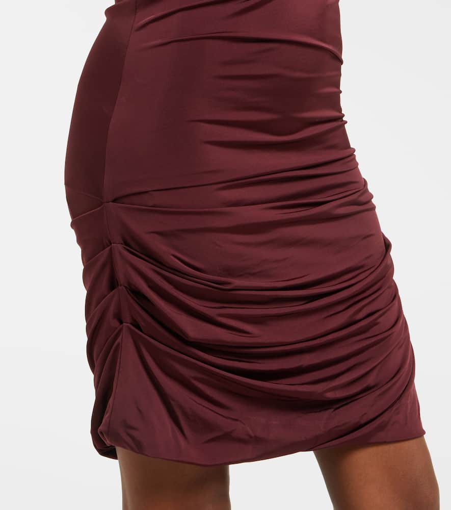 Hooded draped minidress