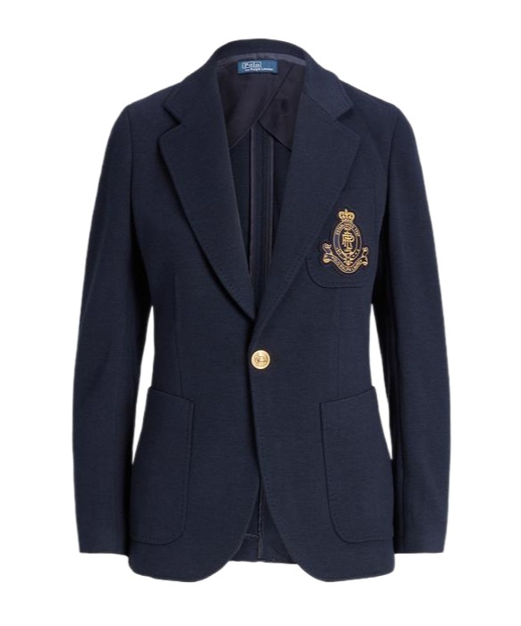 Crest-embellished blazer