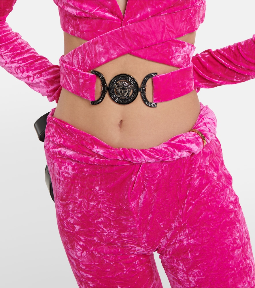 Versace Flared velvet pants