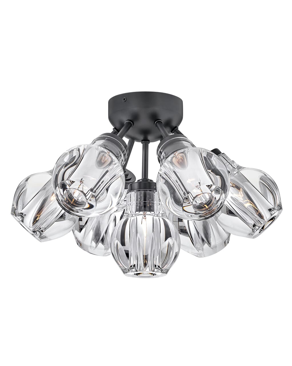 Fredrick Ramond Elise 7-Light Semi-Flush Ceiling Light In Black