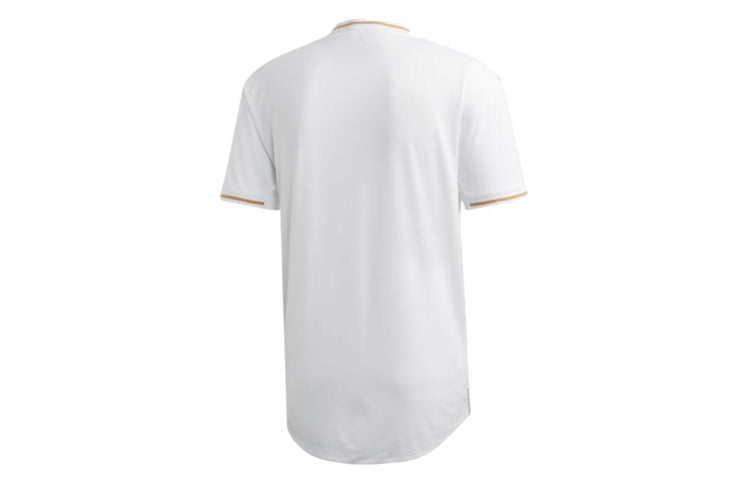 Real Madrid 19-20 Season Player Edition Home Alphabet Logo Stripe Sports Soccer/Football Short Sleeve Jersey White