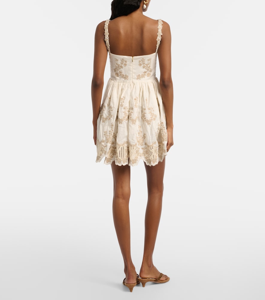 Mielero embroidered linen minidress
