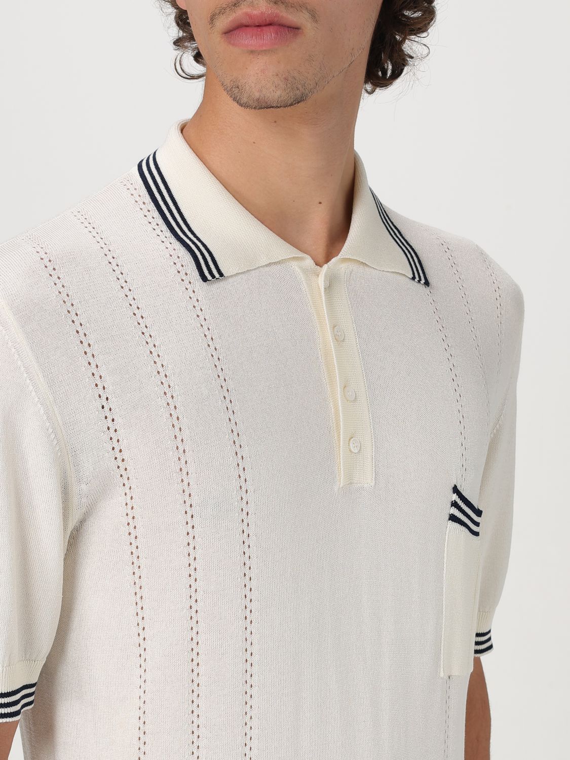 Knitted polo shirt - White