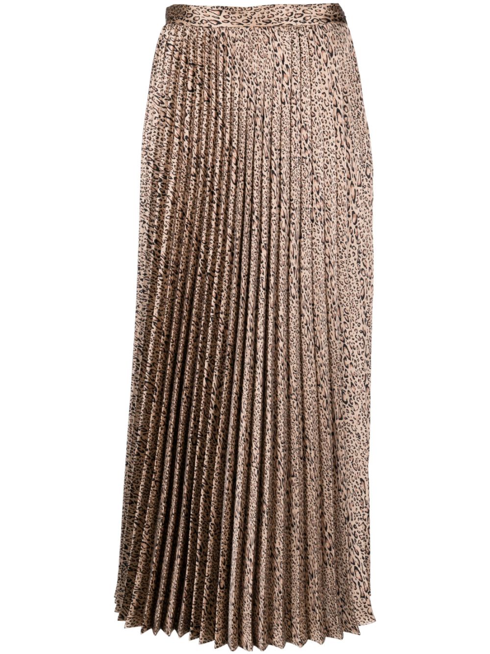 Leopard-print pleated skirt - Brown