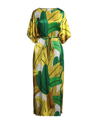 Woman Maxi dress Yellow Size 4 Silk, Elastane
