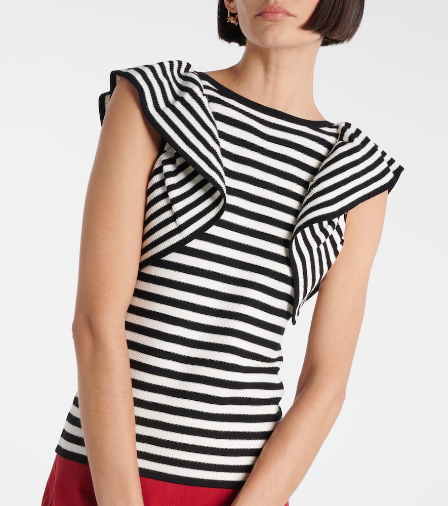 Vieste ruffled striped top