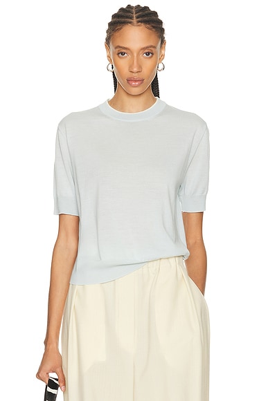 Jil Sander Short Sleeve Top in Sky - Baby Blue. 38 also