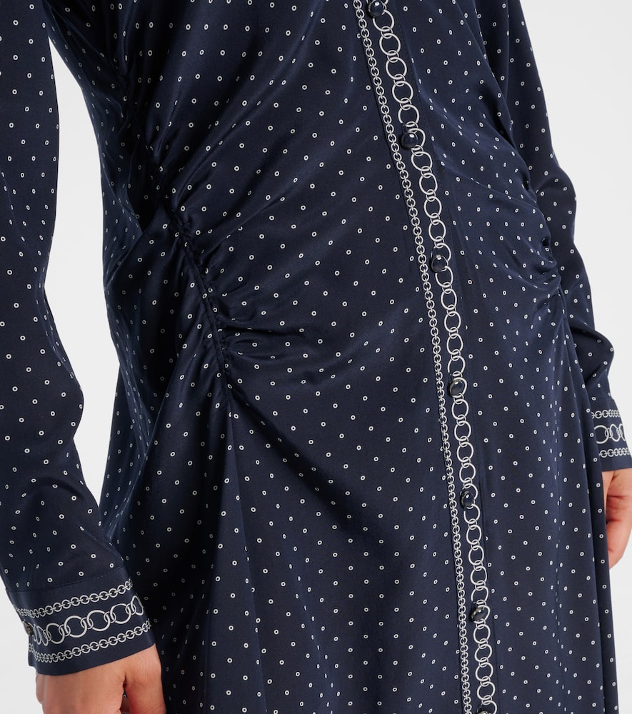 Lex polka-dot silk-blend shirt dress