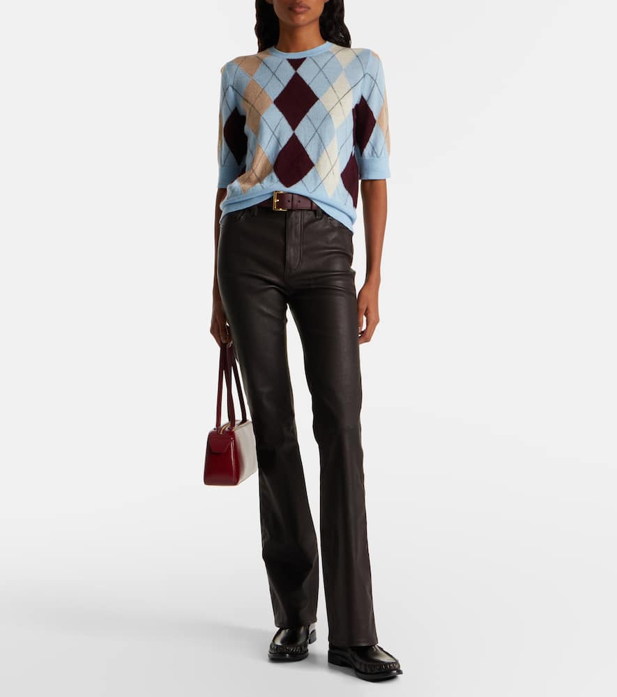 Reboot Crop leather bootcut pants