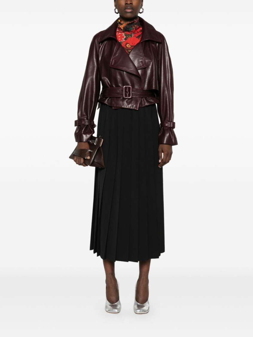 Black Pleated Midi Skirt