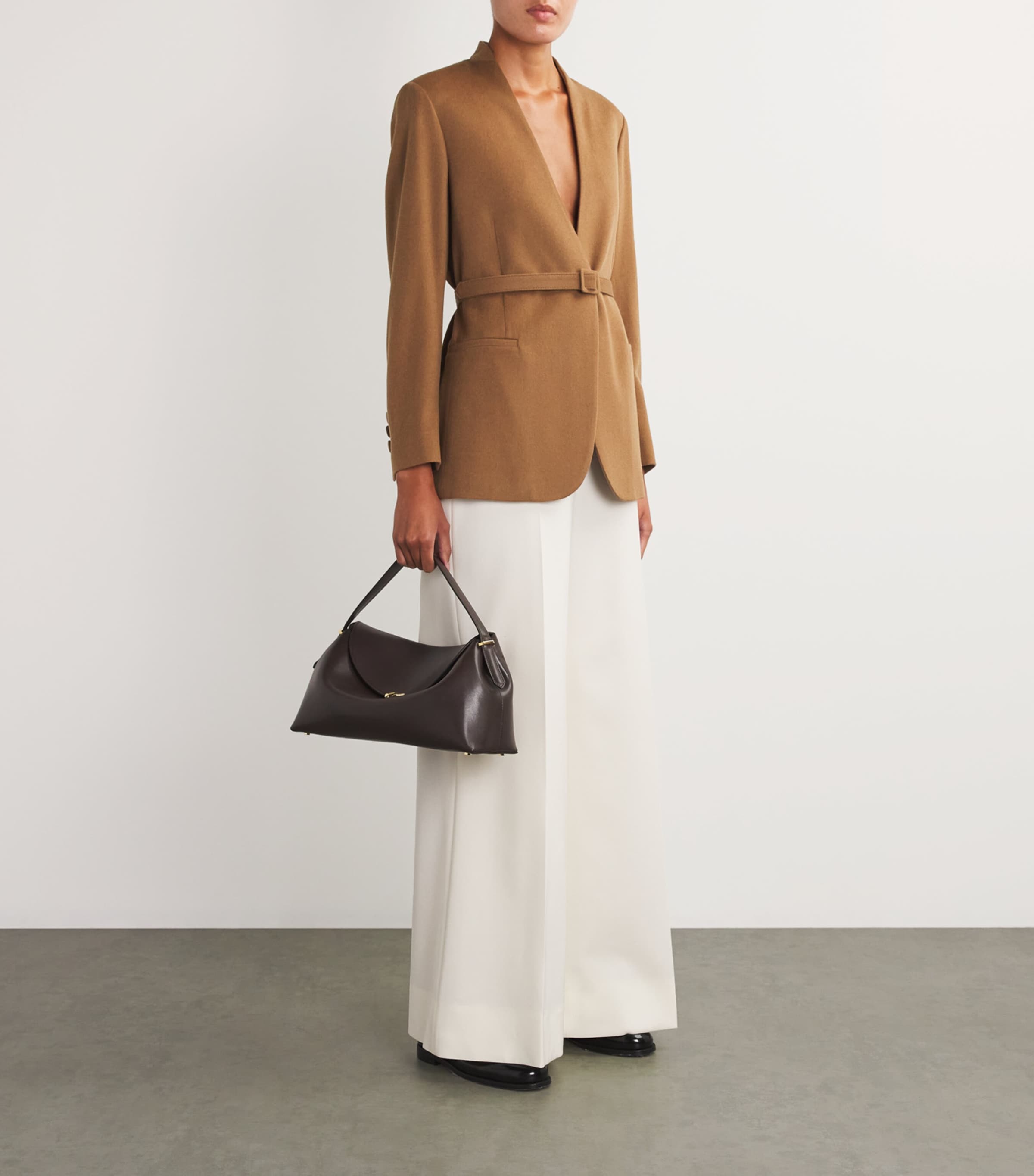 Camel Wrap-Around Blazer