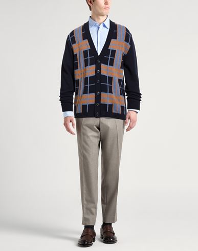 Man Cardigan Navy Size L Merino Wool, Polyamide