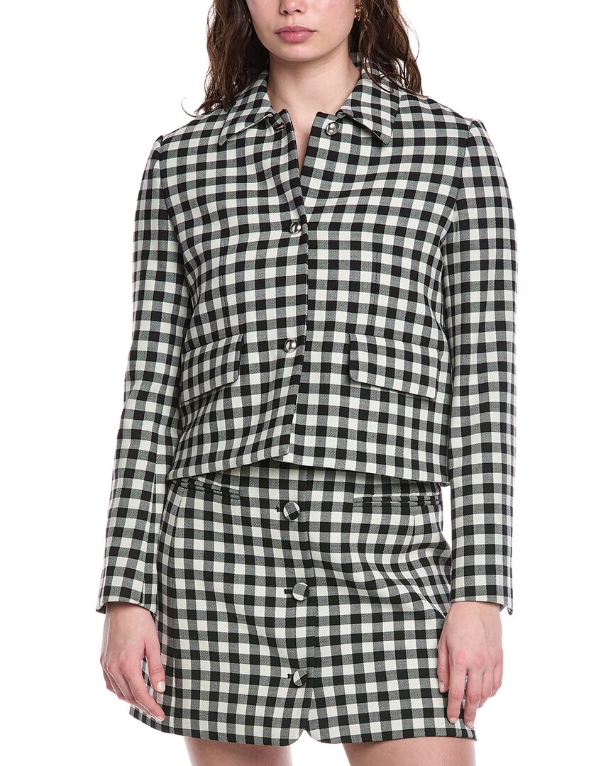 Phillipa Check Cropped Wool-Blend Jacket