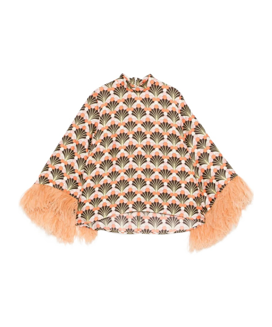 Feather printed top