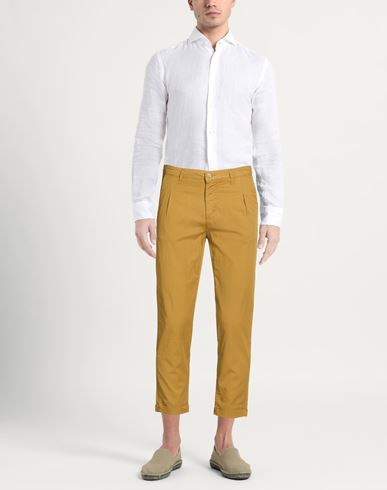 Man Pants Mustard Size 28 Cotton, Linen, Elastane