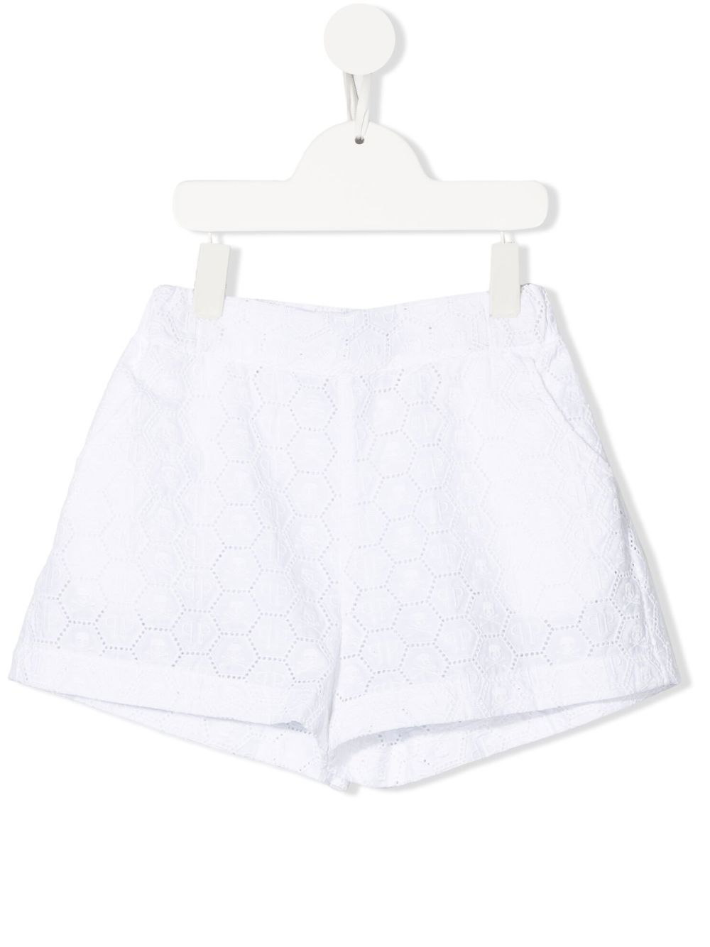 Monogram-detail elasticated shorts - White