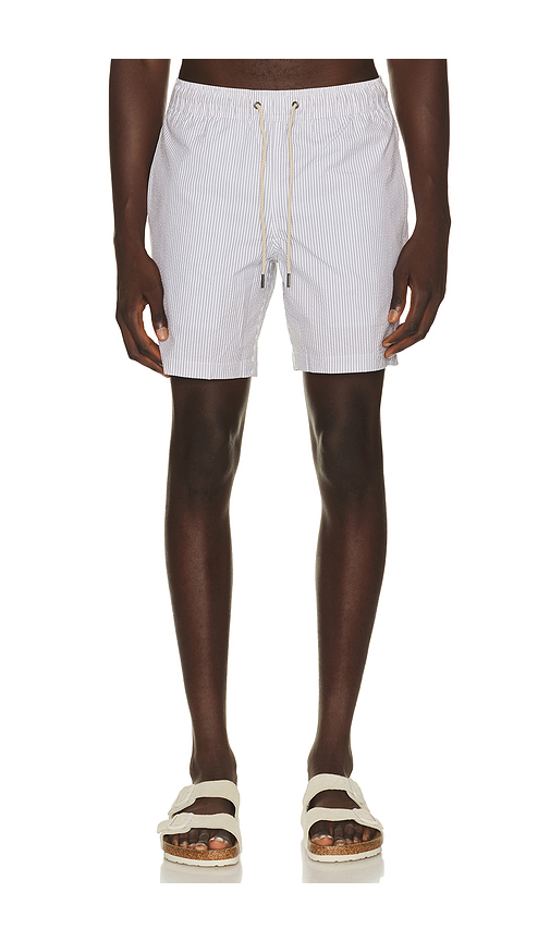 Fair Harbor Bayberry Swim Trunk in Grey. M. Also in S, L, XL/1X